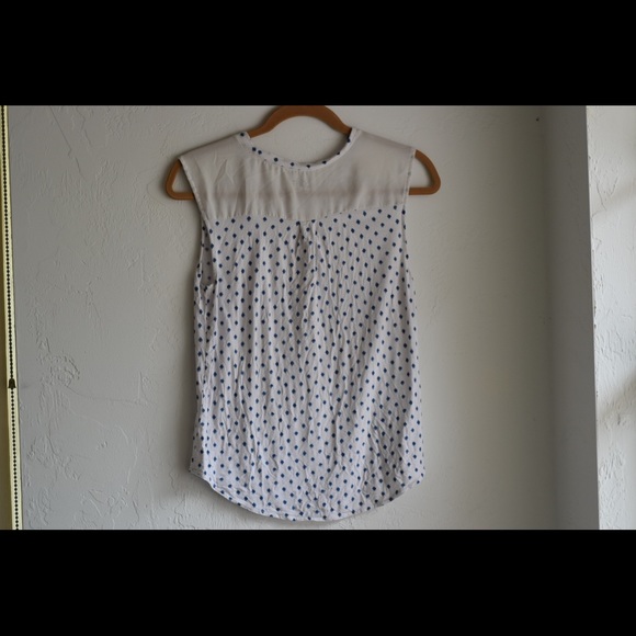 Loft blue polka dot sleeveless top - Picture 4 of 6